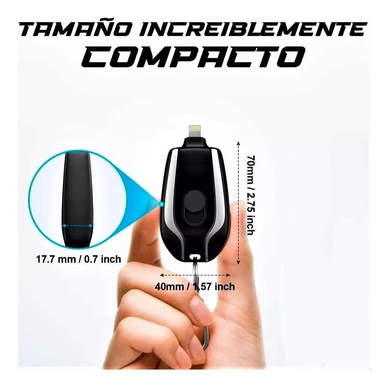CARGADOR PORTATIL LLAVERO - Respaldo de batería de emergencia de bolsillo , para estar siempre comunicado.