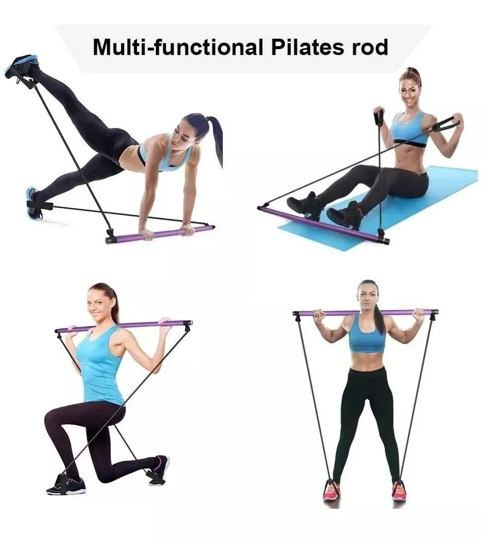 Barra Pilates Con Banda Resistencia - ejercítate en cualquier lugar !!